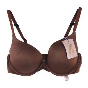 NWT Savage X Fenty Microfiber Push-Up Plunge Bra Sz 36DD Mahogany Brown